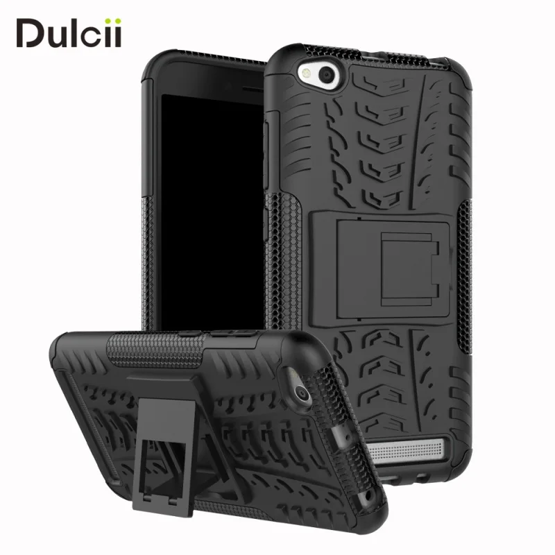 DULCII Redmi 5a Note 5A Prime Case Tyre Pattern Hybrid Kickstand Back Cell Phone Cover for