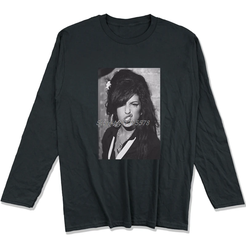 

Hot Sale Amy Winehouse Legardary T-Shirt Print Tees Men Cotton Long Sleeve T Shirt Casual Hip Hop Tops Harajuku Streetwear
