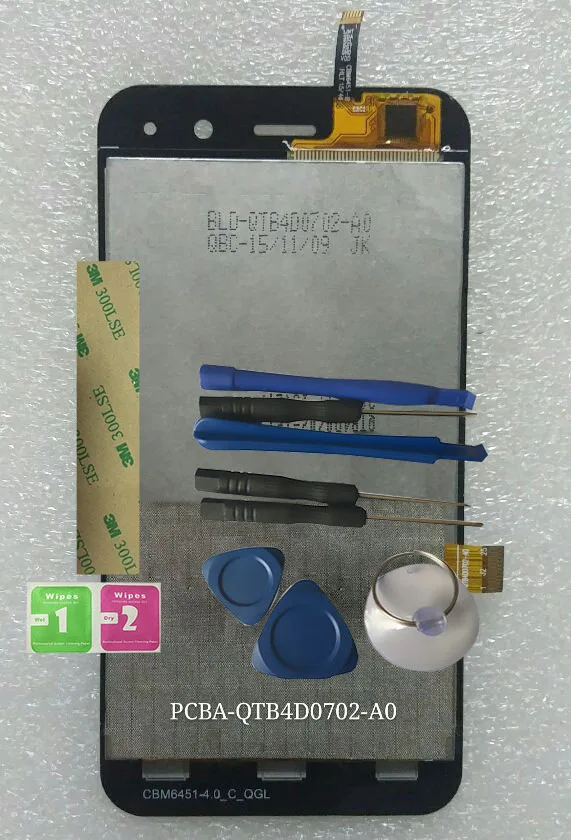 

RYKKZ For PCBA-QTB4D0702-A0 LCD Display With Touch Screen CBM6451-B Digitizer Assembly Replacement +Tools