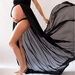 Летняя Новинка, юбки средней длины для беременных, Одежда для беременных, шифоновая Плиссированное воздушное платье, повседневная юбка для беременных