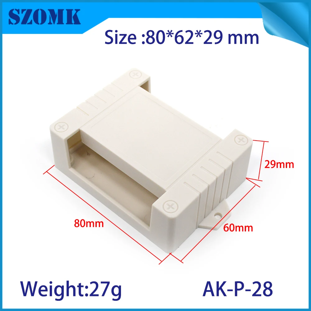 1 шт. 80*62*29 мм szomk diy маленький пластиковый корпус для din рейки PLC проектный ящик