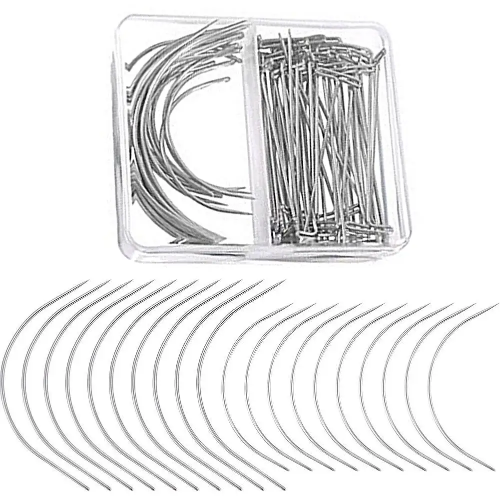 

70PCS/lot Wig Making Pins Needles Set Wig C Curve Needle T Needle Wig Fixing Hair Weave For Making Hair DIY Tools Accessories