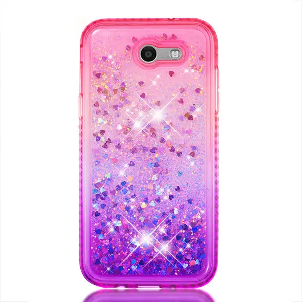 Алмазный блестящий чехол для samsung Galaxy J3 Prime/J3 /J3 Eclipse/J3 Emerge жидкий зыбучий песок плавающий блестящий чехол - Цвет: Розовый