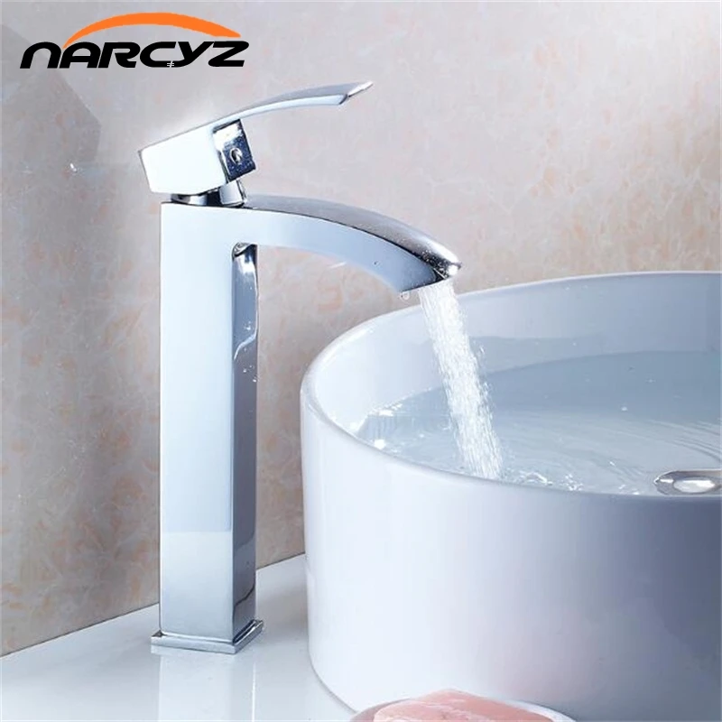 Basin Faucets Solid Brass Chrome Modern Bathroom Sink Faucet Single Handle Washbasin Hot Cold Mixer Water Tap Torneira XT518 Basin Faucets Solid Brass Chrome Modern Bathroom Sink Faucet Single Handle Washbasin Hot Cold Mixer Water Tap Torneira XT518