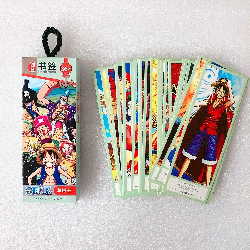 

36 Pcs/Set Japanese Anime One Piece Paper Bookmark Stationery Bookmarks Book Holder Message Card Gift Stationery
