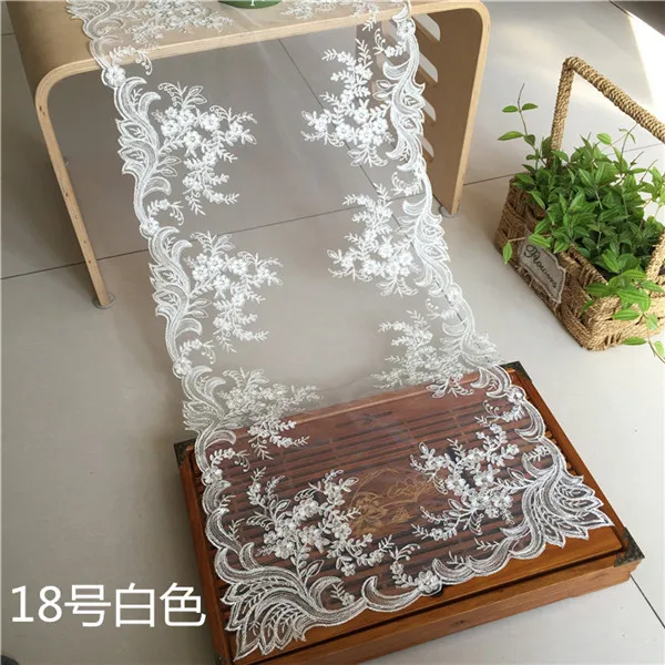 Embroidered Lace Table Runner TV Bench Stand End Table Cover Decoration 40cm x 92cm / 95cm 16 Patterns Embroidered Lace Table Runner TV Bench Stand End Table Cover Decoration 40cm x 92cm / 95cm 16 Patterns