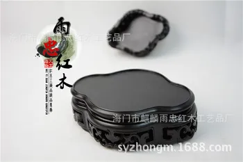 

Ebony ebony wood crafts * * double oval relief base wood crafts jade ornaments base