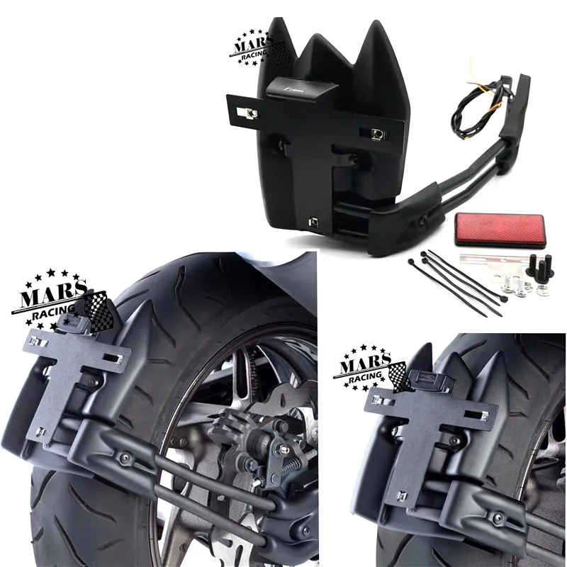 

Motorcycle Rear Mudguard Fender Eliminator Plate LED Light License Plate Rack For Yamaha TMAX T-MAX 530 2012-2018 12'13'14'15'16