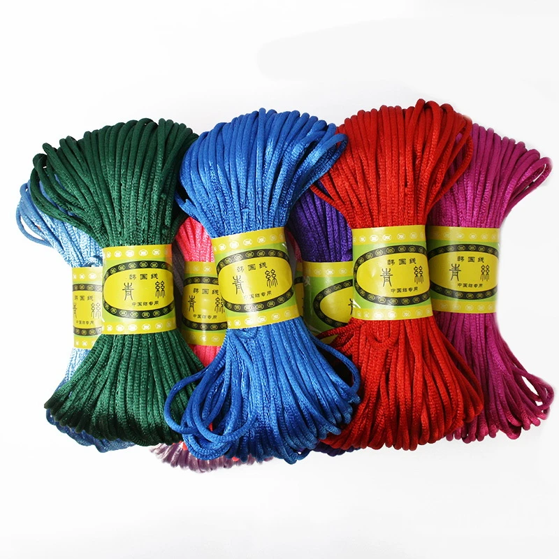 Fuschia 2mm Nylon Satin Cord Smooth Chinese Knot Mouse tail Knotting Shamballa Macrame Rattail Silky Nylon Cord