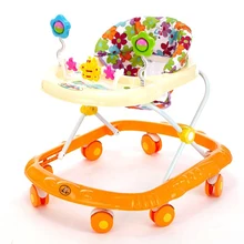 Baby Walker Anti Rollover Baby Walker with Wheels Cartoon Style Durable Baby Children Activity Adjustable Music Walkers 4 Colors