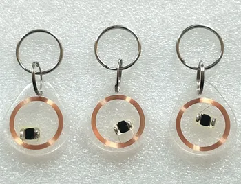 

CPU card transparent Epoxy key chain Fudan FM1208-10 keyfobs