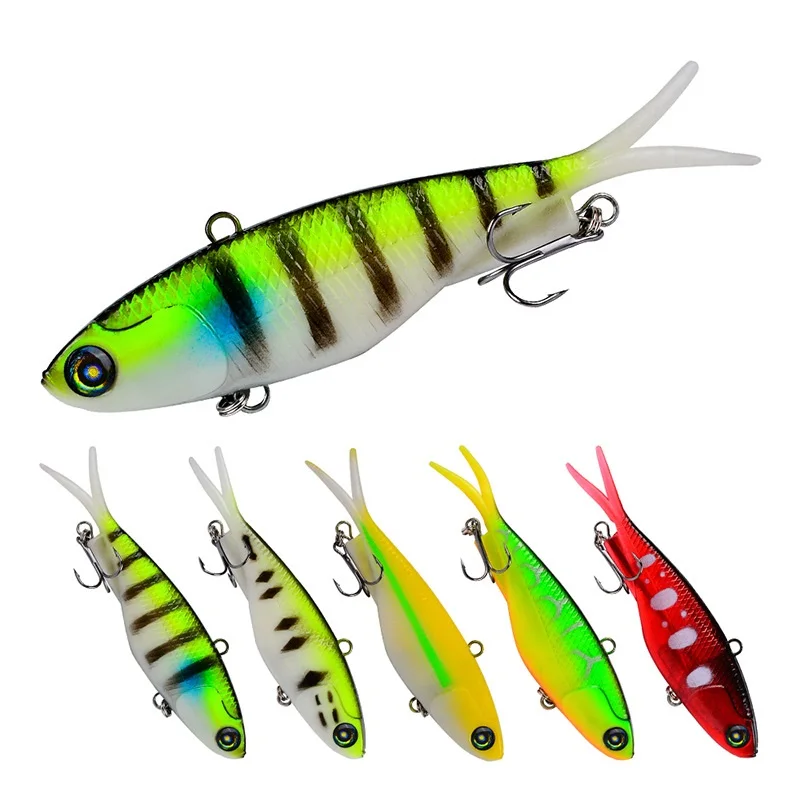 

1pcs Lead Fishing Lures 9.5/19.5g 11.5cm/32.5g 5 Color Soft Artificial 3D Eyes With treble hook Baits Jig wobblers rubber lure