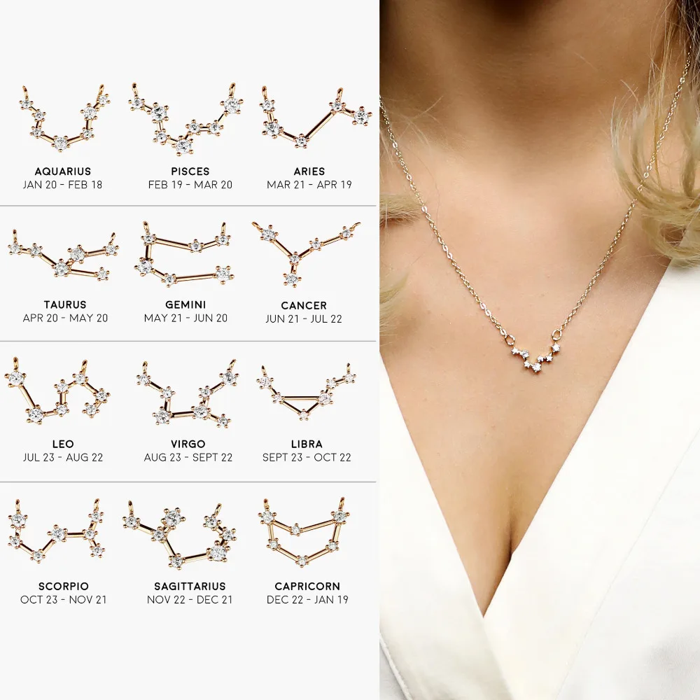 Gold Zodiac Pendant Necklace Zodiac 