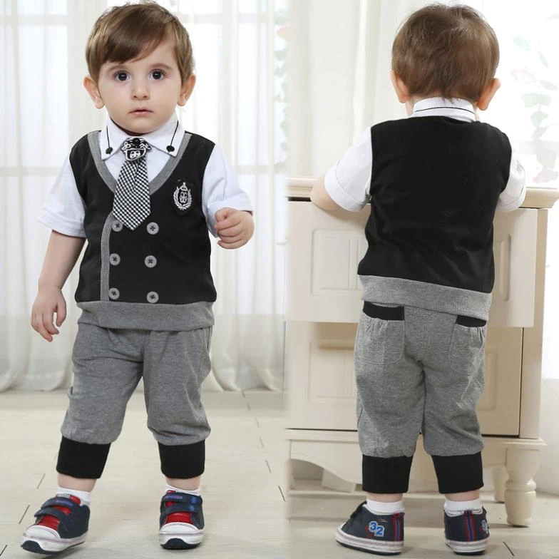 Enfants Marque Bebe Garcon Vetements Garcons Formelle De Mariage Costume Enfants Court Noir Vetements Ensembles Monsieur D Anniversaire Robe Cravate Costume Aliexpress