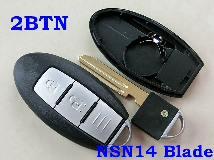 

RMLKS 2014 New Smart Card Cover 2 3 4Button Remote Key Shell NSN14 Blade Fob Fit For Nissan Teana X-Trail March Car Key Case