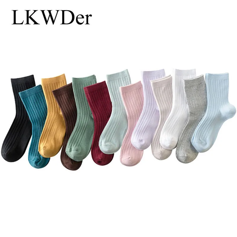 LKWDer/5 пар женские носки Новые короткие хлопковые однотонные Женские Модные