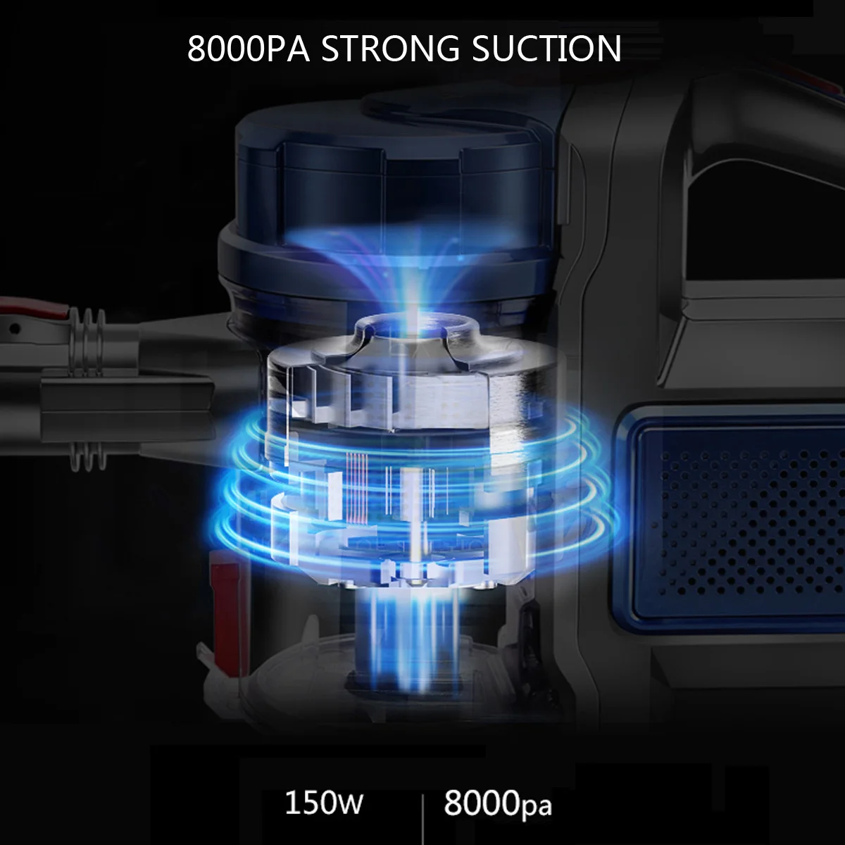 8000Pa беспроводная 150 Вт циклонный фильтр ручная Беспроводная очистка легкая большая всасывающая палка портативная вакуумная 2 в 1
