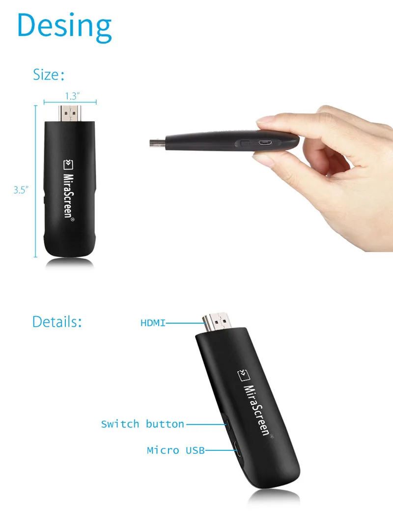 HD беспроводной WiFi tv Stick HDMI дисплей ключ видео адаптер экран зеркальное отображение литой для iPhone 11 X для huawei Android телефон к телевизору