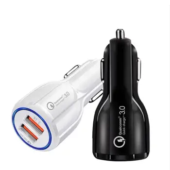 

Car Phone Charger QC 3. 0 Car Charger Dual Port For Samsung Fast Charge Qi Wireless Charging Board Car Accessories
