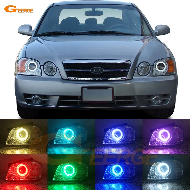 For Kia Optima MAGENTIS 2003 2004 2005 2006 Excellent Angel Eyes Multi-Color Ultra bright RGB LED Angel Eyes kit Halo Rings for chrysler voyager grand voyager 2005 2006 2007 excellent ultra bright rgb multi color led angel eyes halo rings led light