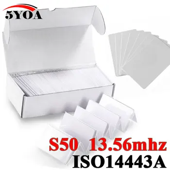 

500pcs/Lot RFID Card 13.56Mhz MF S50 Proximity IC Smart Card Tag 0.8mm Thin For Access Control System ISO14443A