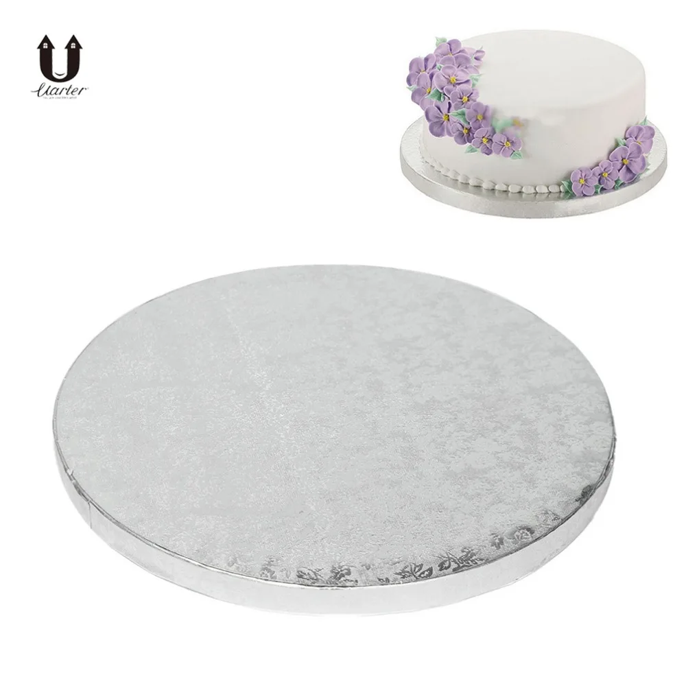 

Uarter 12'' Diameter Portable High quality Drum Round Cake Base Practical Board Cake Cardboard Stand for Presenting Cakes