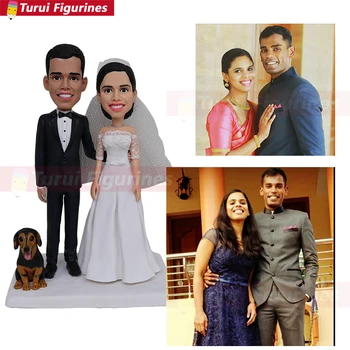 

wedding cake topper with dog figurine make a custom bobblehead china artist mini me dog statue custom bobble head figurines doll