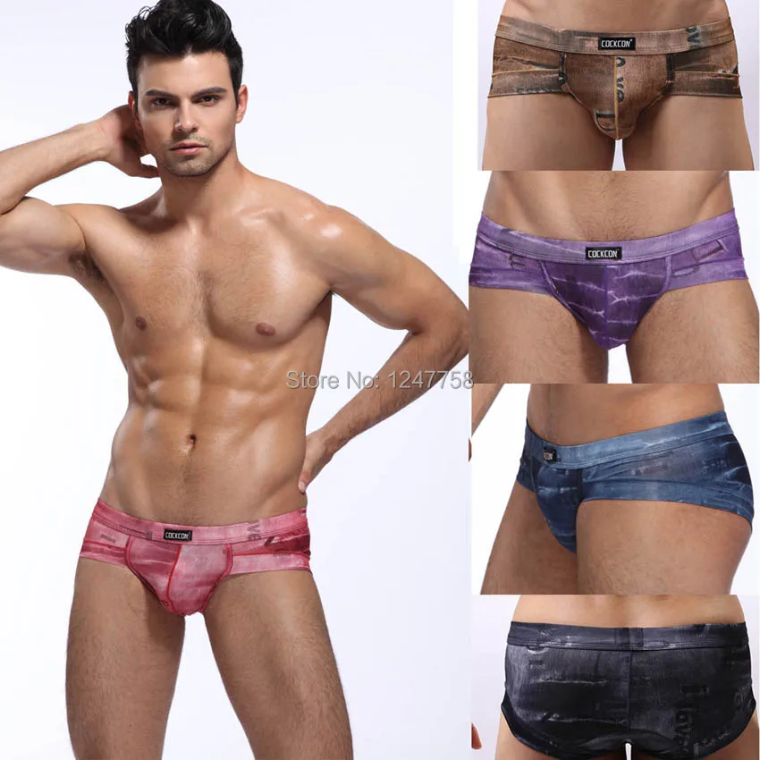 Men's Smooth & Soft Jeans Style Underwear Cowboy Pattern Pouch Briefs