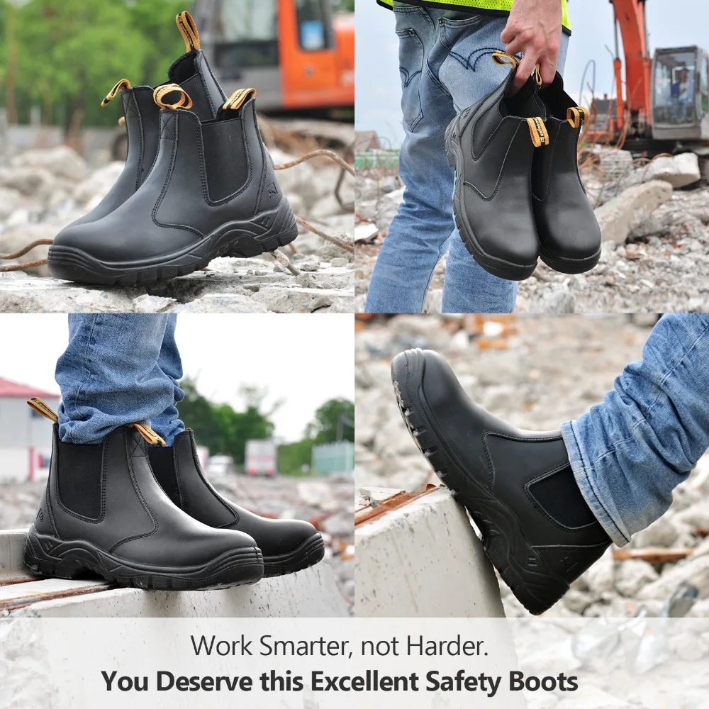 Safety Boots New Premium Steel Toe S3 Safety Boots Work Safety Shoes F&F Black 
