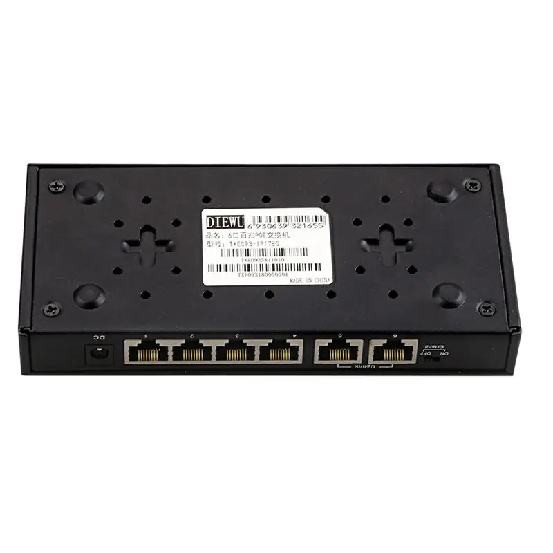 Diewu 6 портов Poe Gigabit Ethernet сетевой коммутатор 10/100/1000Mpbs Lan Hub 4 порта выключатель