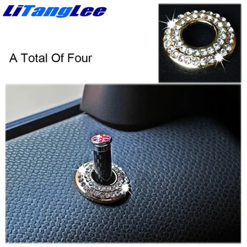 

Litanglee For BMW Mini Door lift protection ring gold diamond border car interior