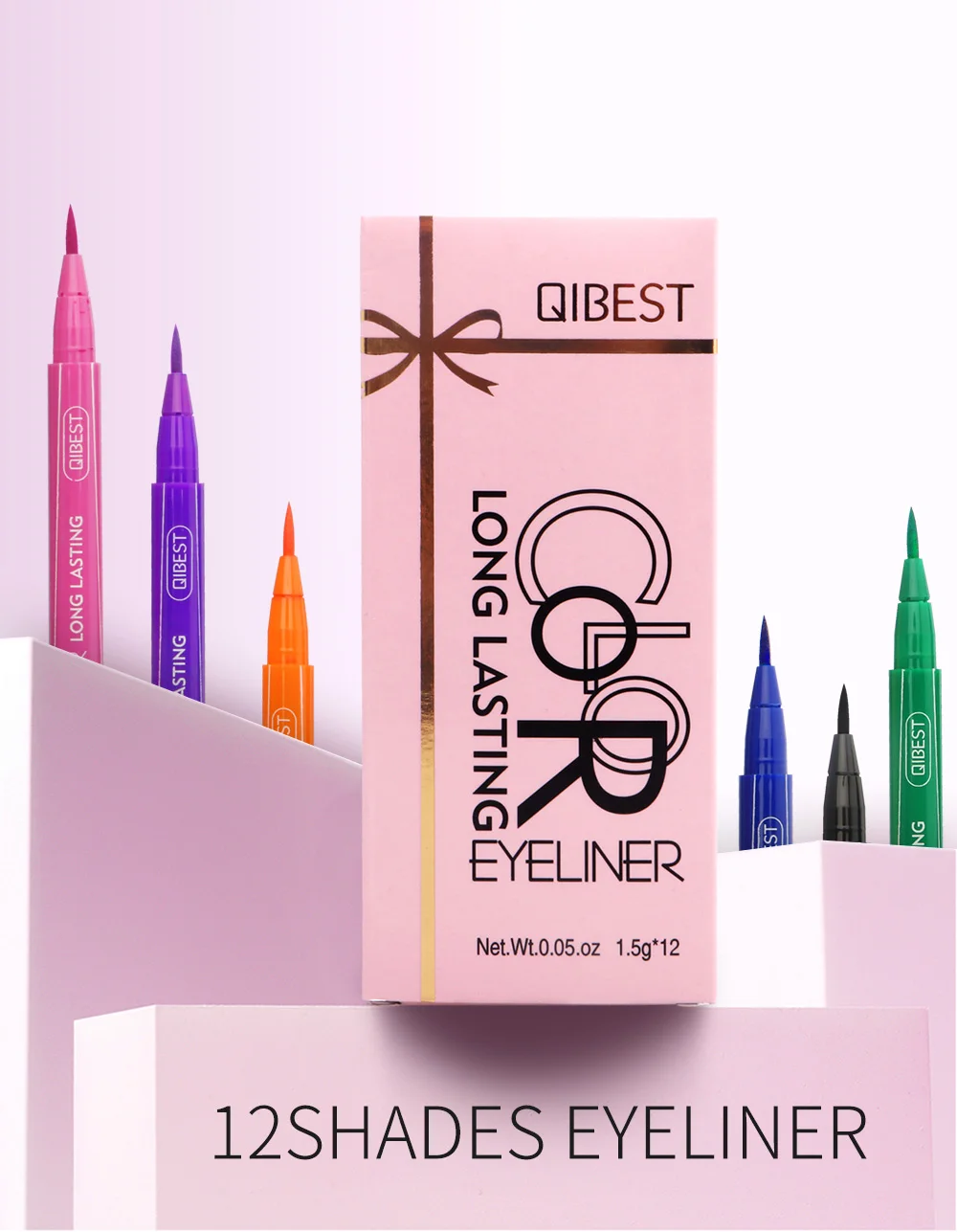 QiBest Водостойкий карандаш для глаз, цветной матовый карандаш для глаз, стойкий макияж для глаз, пигментная жидкость, карандаш для подводки глаз, брендовая косметика