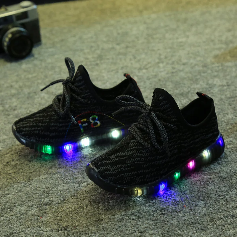 Детская обувь со светодиодной подсветкой детская повседневная обувь для малышей обувь для мальчиков и девочек спортивная обувь для детей светодиодный легкие кроссовки детские светящиеся Enfant