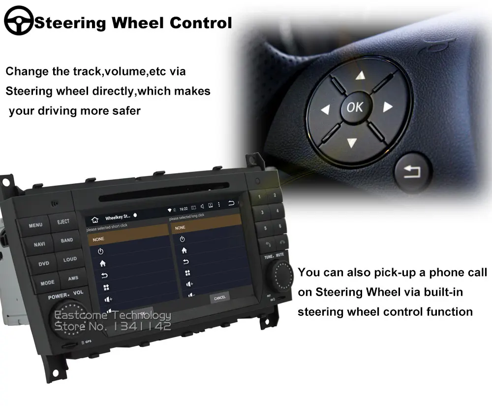 Excellent Pure Android 6.01 Car DVD for Mercedes-Benz C Class W203 CLC Class CLC W203 CLK Class W209 With Octa Core Radio Bluetooth 13