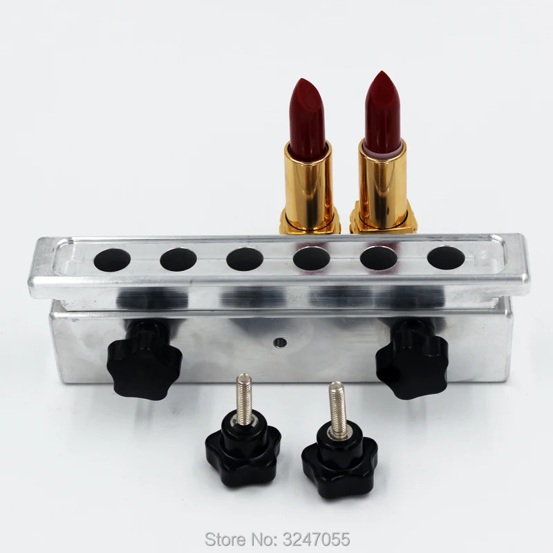 1Set/lot 12.1mm DIY 6 Cavities Aluminum Lipstick Mold, 6Holes High