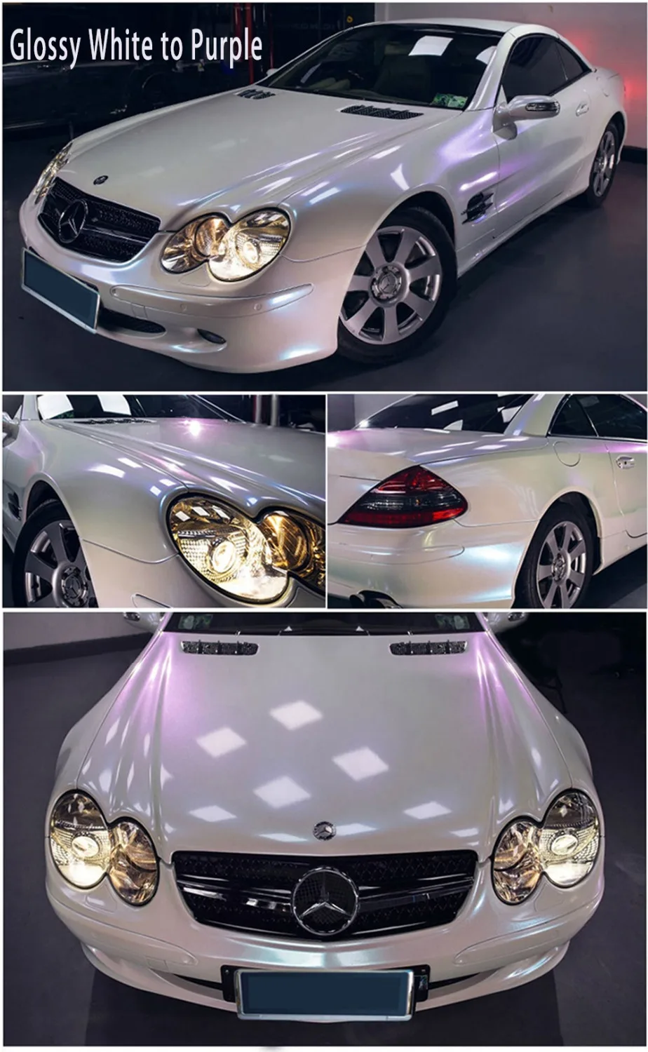 

1.52x20m Metallic Pearl Glossy series Air Bubble Free Car Wrap For Stretchable Pearl White Chrome Vinyl Sticker