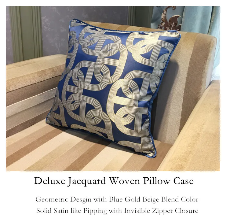 Contemporâneo, Geométrica, Azul, Ellipse, Designer, Decorativo, Quadrado, Home Pillow Case, 45x45cm