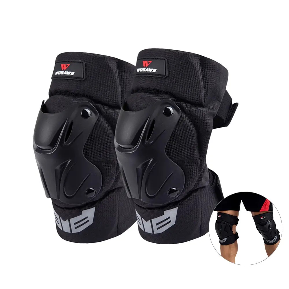 

1Pair WOSAWE Cycling Knee Brace Bicycle MTB Bike Motorcycle Riding Knee Support Protective Pads Guards with 2 Fastener Straps