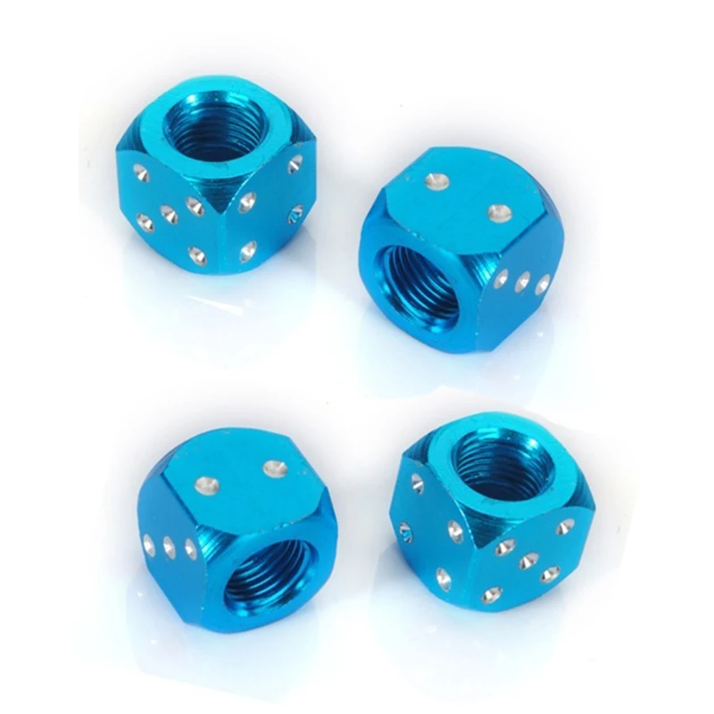 4x Metal Dice Bike Car Motorcycle ATV Tyre Tire Wheel Valve Dust Caps