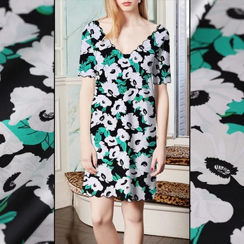 

Heavy digital printing silk stretch satin fabric summer silk cheongsam fabric natural silk fabric chinese silk fabric cloth