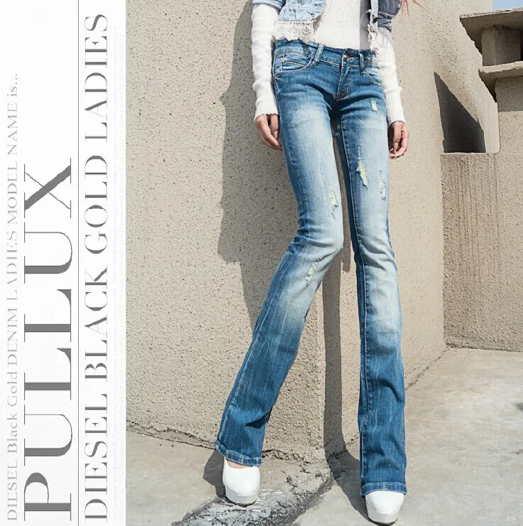 new low waist pants of bootleg small flared jeans personality thin type of cultivate one s