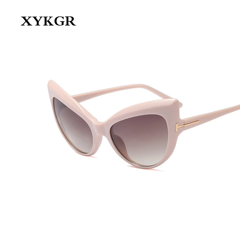 XYKGR Ретро кошачий глаз солнцезащитные очки женские фирменный дизайн большая оправа черные солнцезащитные очки женские негабаритные сексуальные солнцезащитные очки UV400