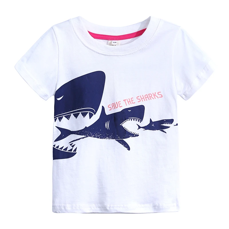 Baby Boys T-Shirt cotton camiseta  shark printed short sleeve T Shirt tops for 2-6 Years kids boy 2018 summer clothes