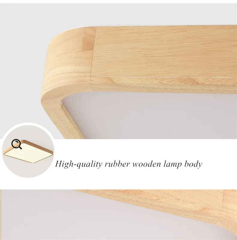 Wood Art Modern LED Ceiling Light Fixtures for Living Dining Room Bedroom Home Decoration Indoor Lighting Lampara Techo 17