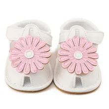 Delebao/Летняя обувь для маленьких девочек; большой розовый цветок; сандалии для девочек на плоской резиновой подошве;