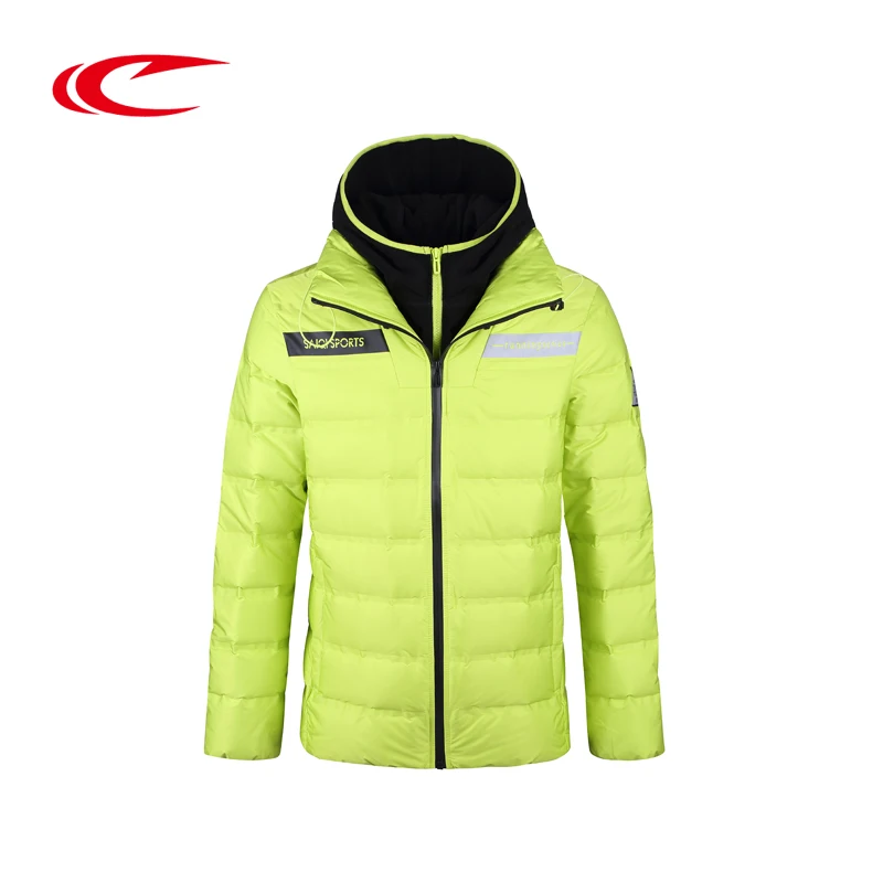 

SAIQI Men Running Jacket Windproof Eiderdown Jackets Gray Duck Down Outdoor Coat Brand Design Sport Wear Detachable Jacket Male