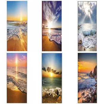 

Sea Scenery Door Stickers Home Living Room Decor Wall Door Art Home Decoration Home Accessories