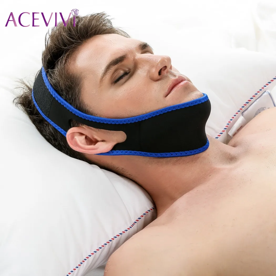 

ACEVIVI Nylon Snore Stopping Chin Strap Soft Sleep Anti Snore Strap Anti Snoring