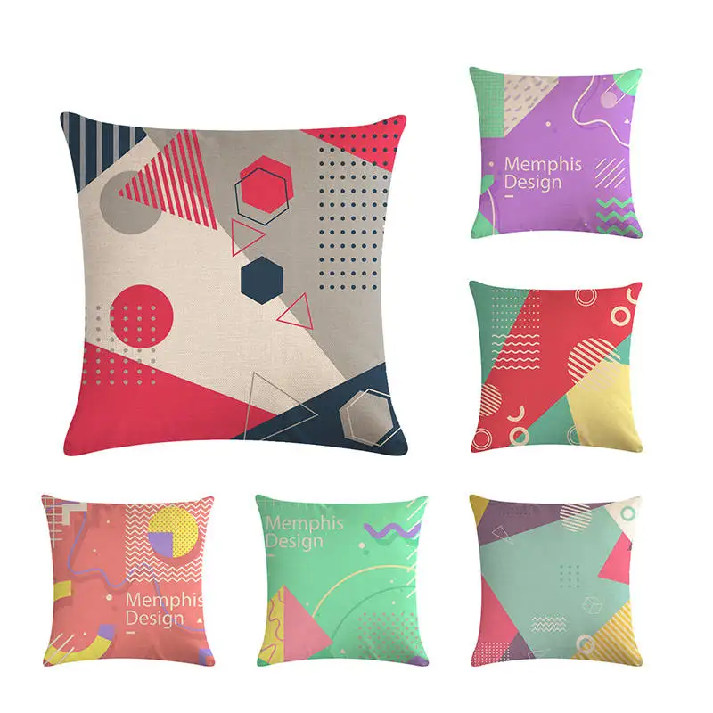 Us 2 8 25 Off Memphis Design Cushion Cover Linen Cotton Lovely Geometric Pattern Sofa Pillow Home Decor Case Zy502 In Us 2 8 25 Off Memphis Design Cushion Cover Linen Cotton Lovely Geometric Pattern Sofa Pillow Home Decor Case Zy502 In