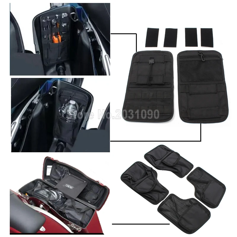 Motorcycle Parts Black Hard Saddlemen Saddlebag Lid Organizer Left